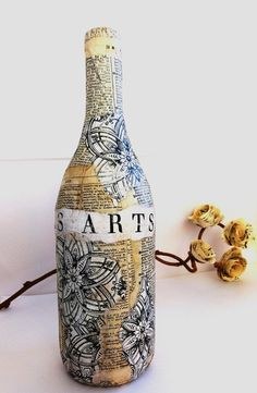 Crafternoon - Wine bottle decorations